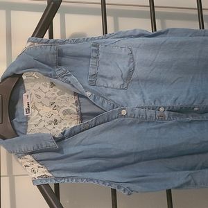 Jean and lace tank top